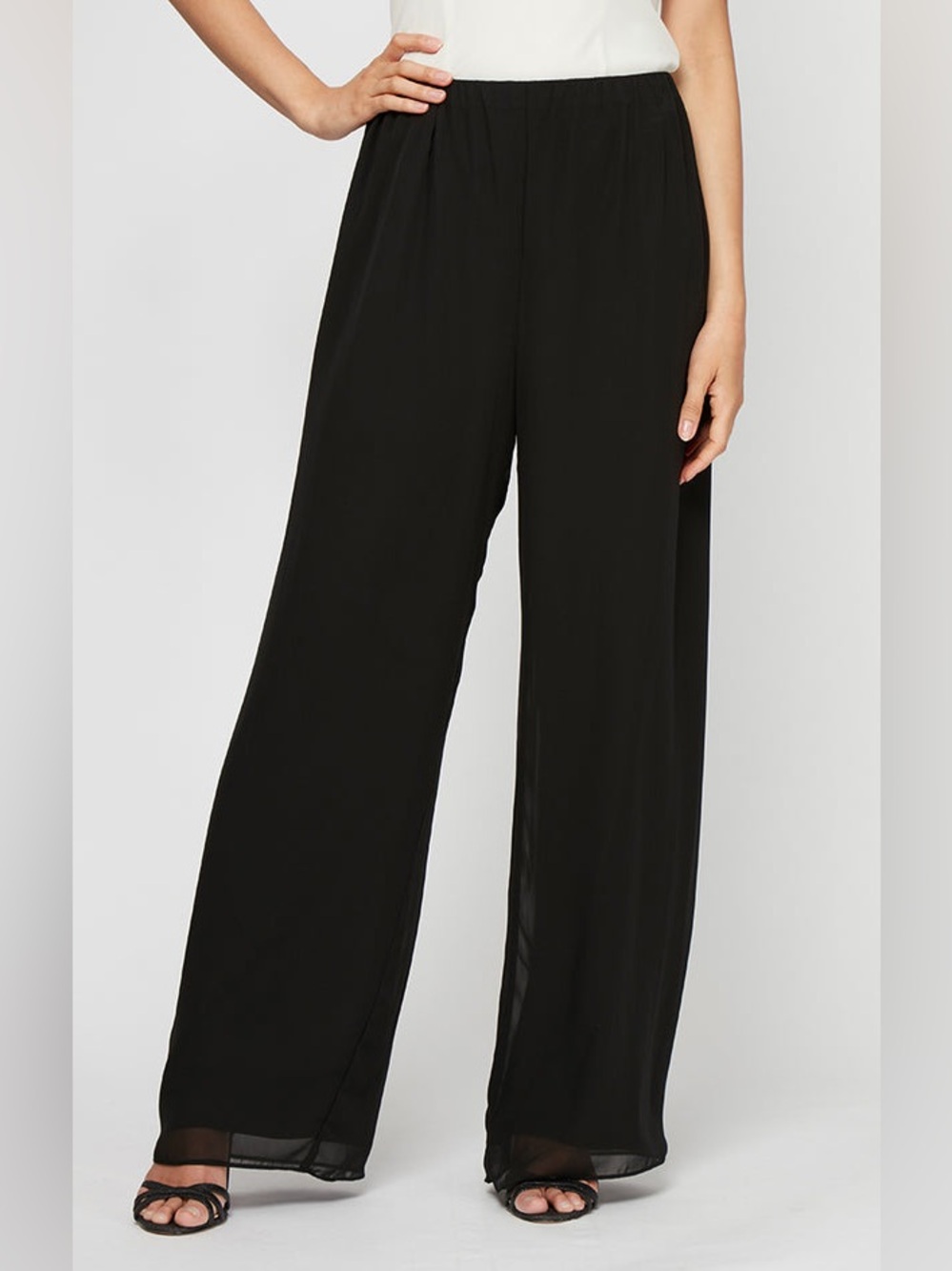 NEW Alex Evenings Straight Leg Chiffon Pant Size Medium
